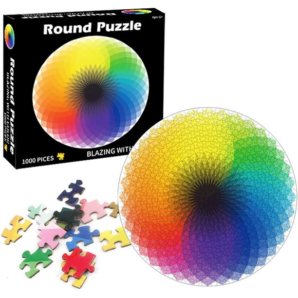 1000 Piece Round Jigsaw Puzzles Rainbow Intellectual Game for Adults and Kids